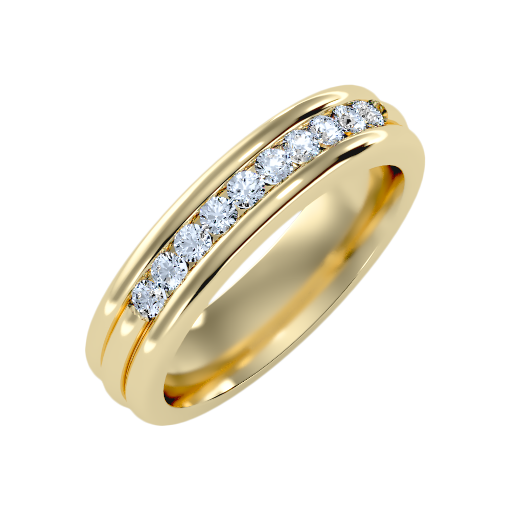 Shase Half Eternity Band In 925 Sterling Silver - Nine