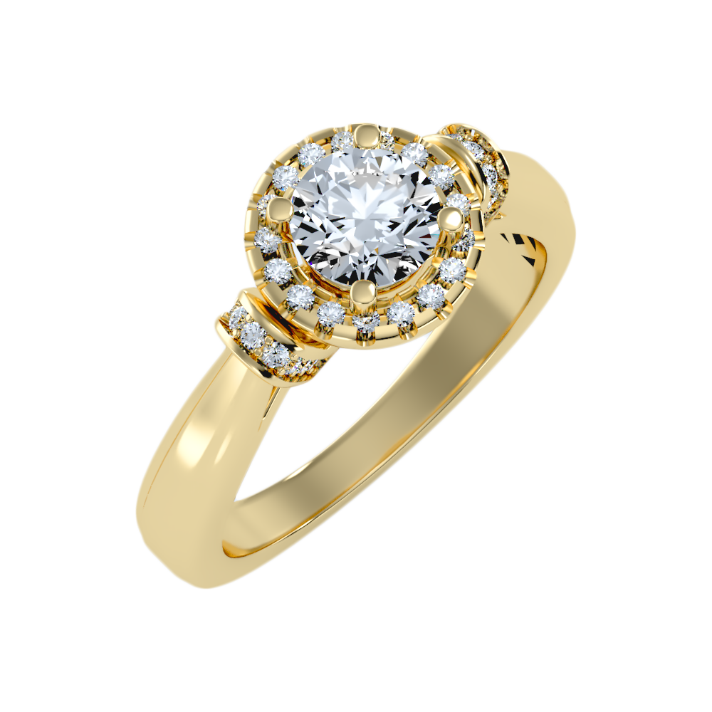 Shelly Halo Ring In 925 Sterling Silver - One