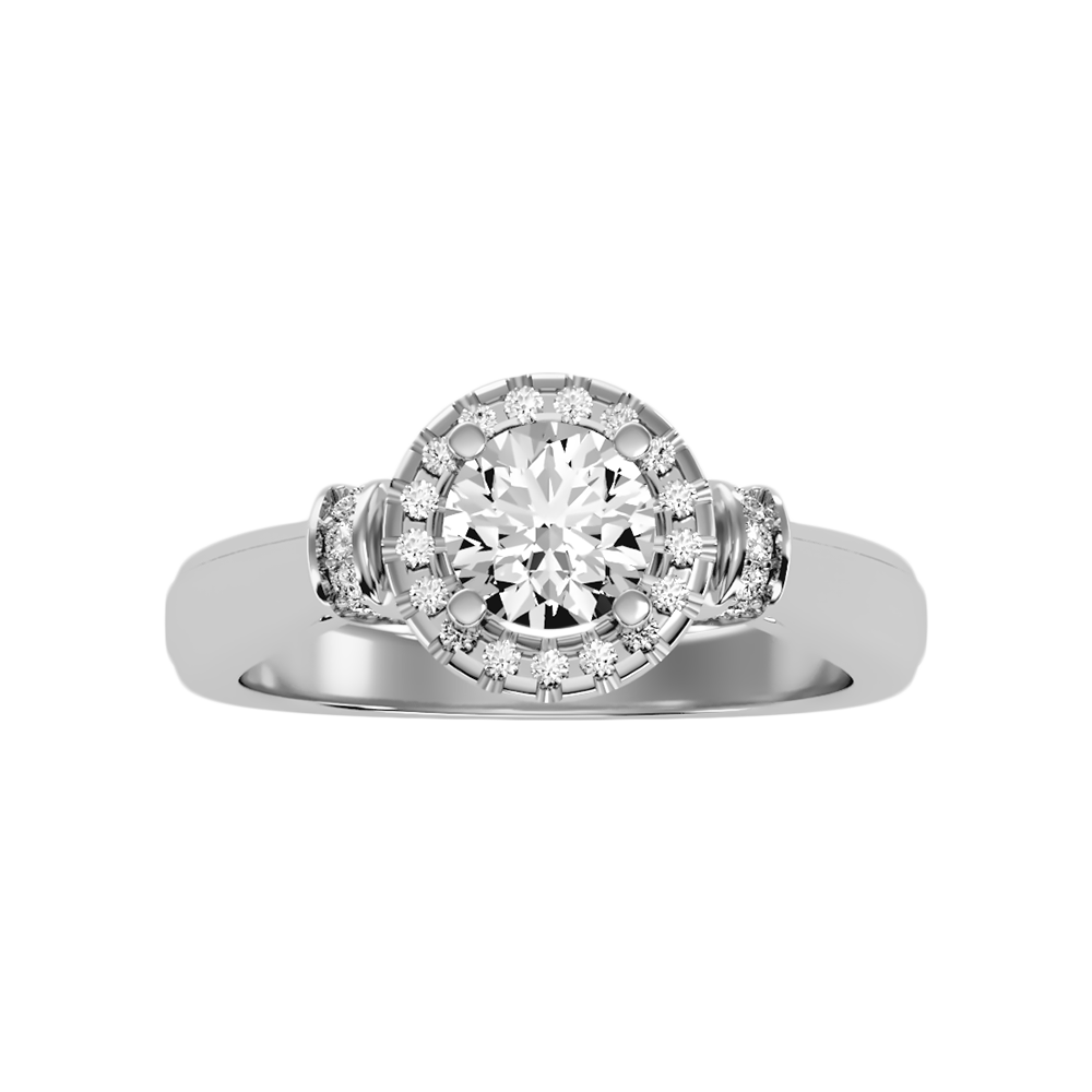 Shelly Halo Ring In 925 Sterling Silver - Eleven