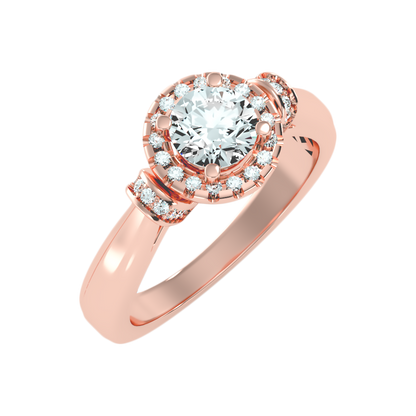 Shelly Halo Ring In 925 Sterling Silver - Five