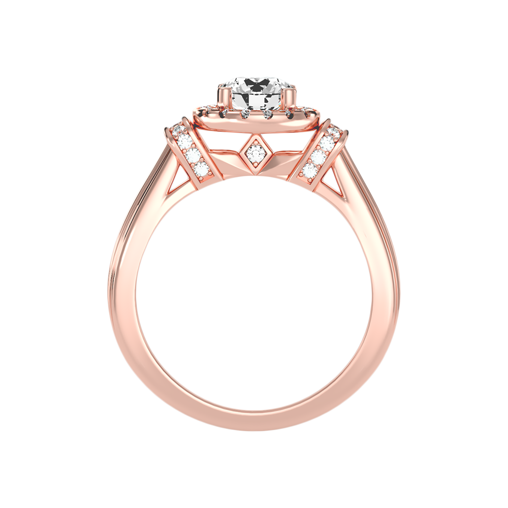 Shelly Halo Ring In 925 Sterling Silver - Six