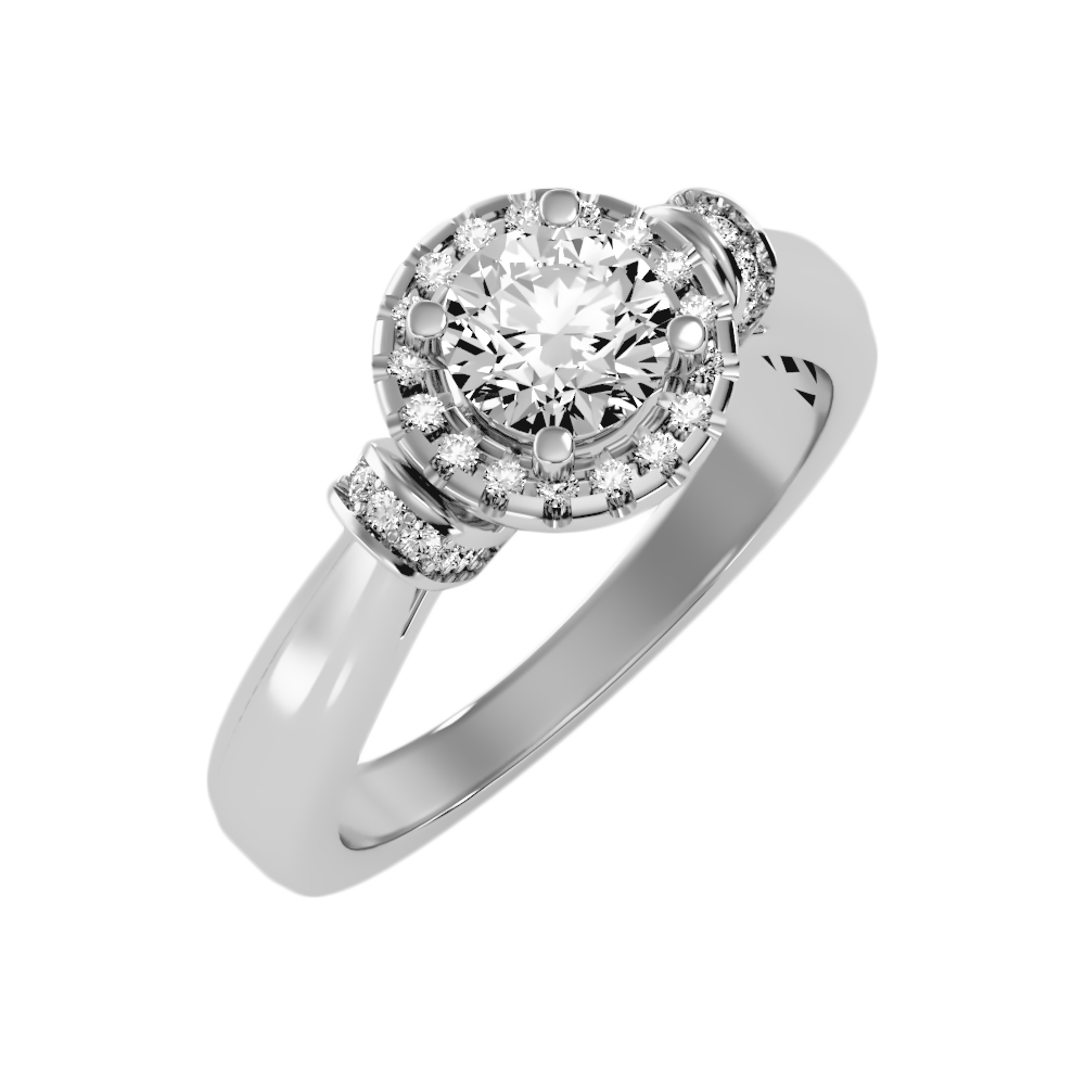 Shelly Halo Ring In 925 Sterling Silver - Nine