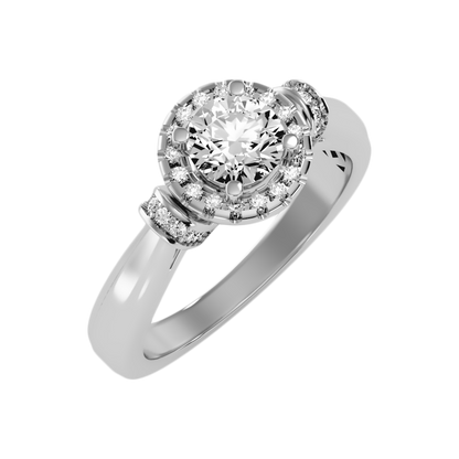 Shelly Halo Ring In 925 Sterling Silver - Nine