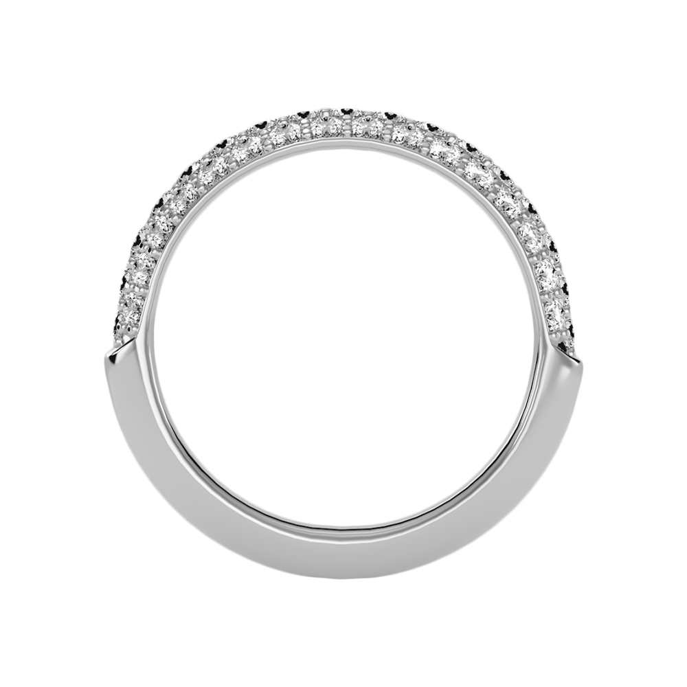 Shien Half Eternity Band In 925 Sterling Silver - Three