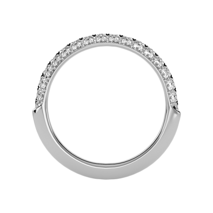 Shien Half Eternity Band In 925 Sterling Silver - Three