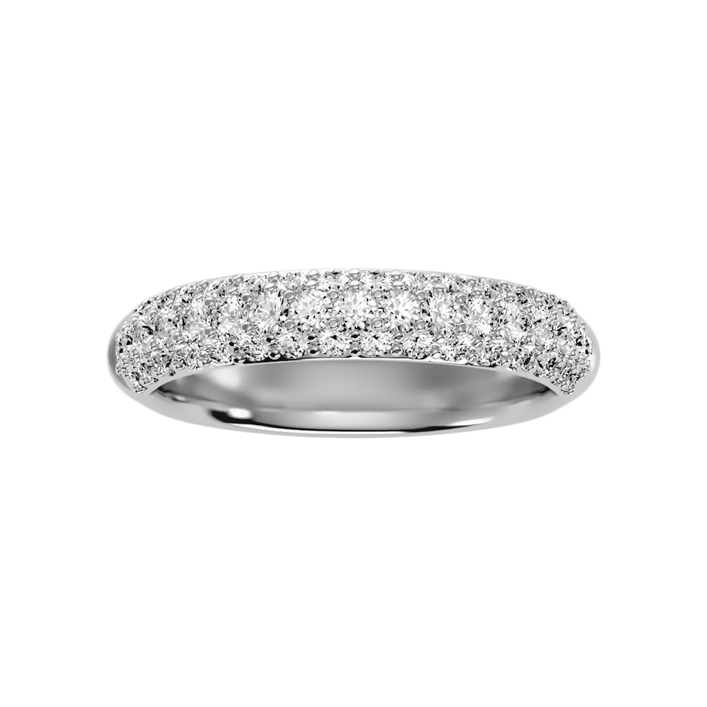 Shien Half Eternity Band In 925 Sterling Silver - Four