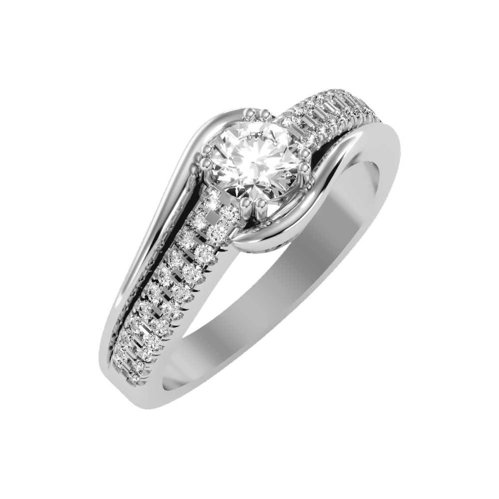 Shimmerin Halo Ring In 925 Sterling Silver - One