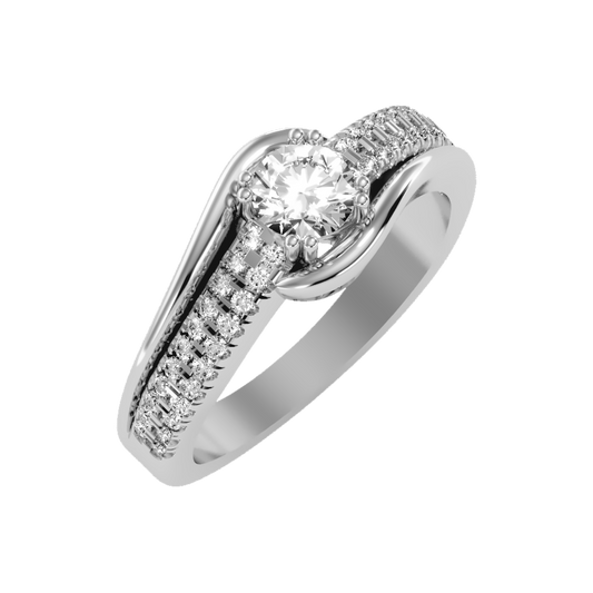 Shimmerin Halo Ring In 925 Sterling Silver - One