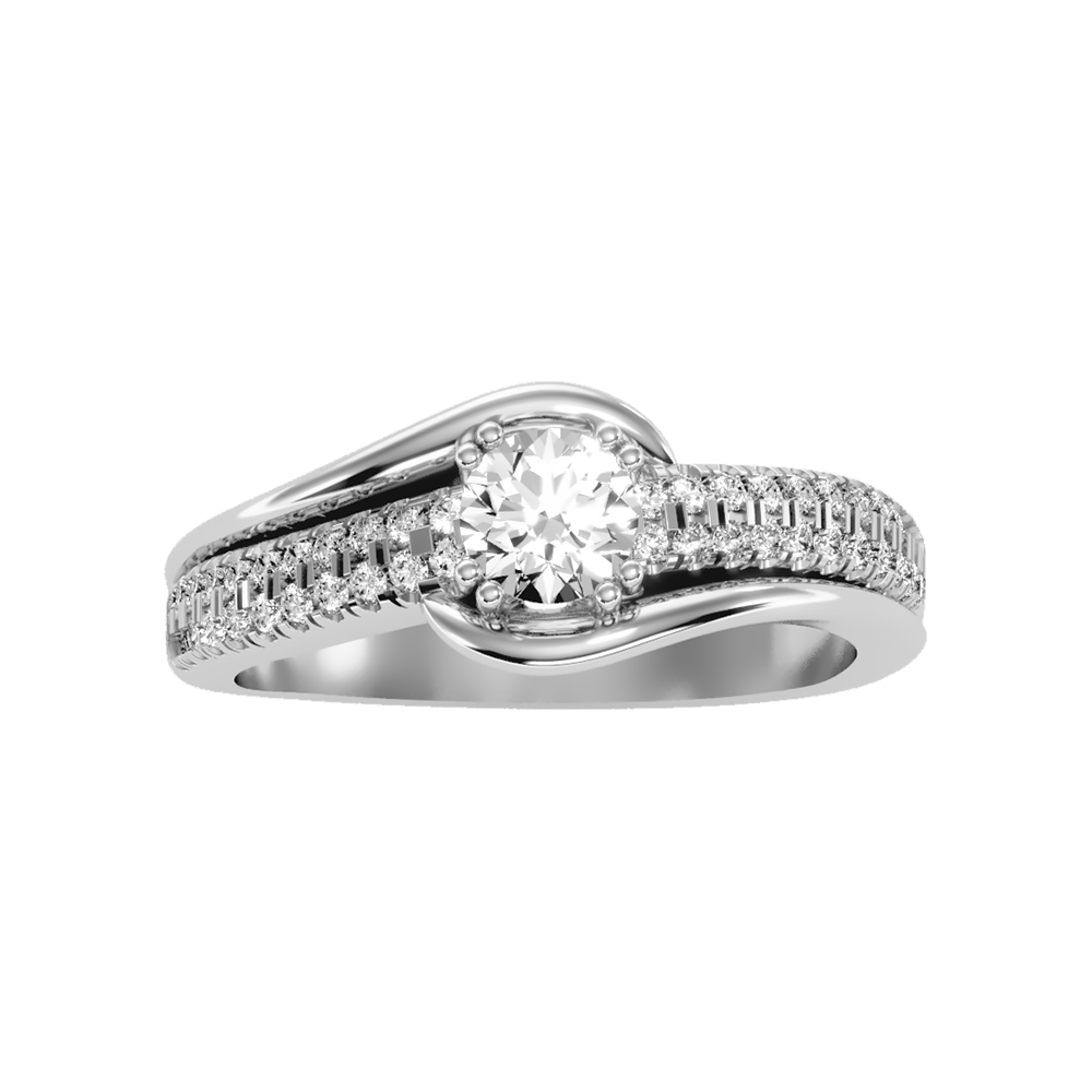 Shimmerin Halo Ring In 925 Sterling Silver - Three