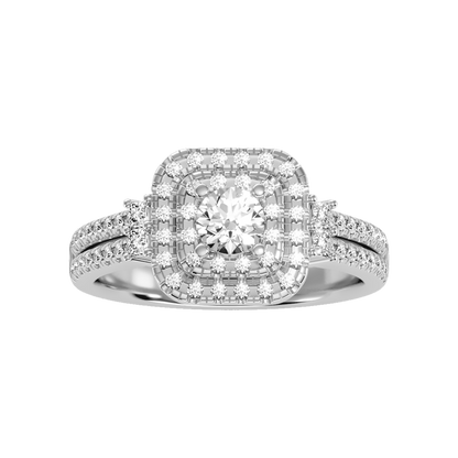 Shine On Halo Ring In 925 Sterling Silver - Two