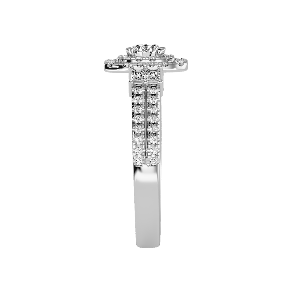Shine On Halo Ring In 925 Sterling Silver - Four