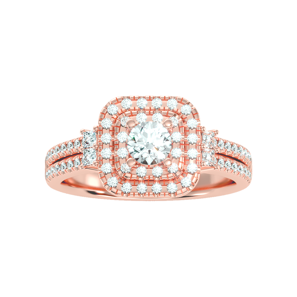 Shine On Halo Ring In 925 Sterling Silver - Six