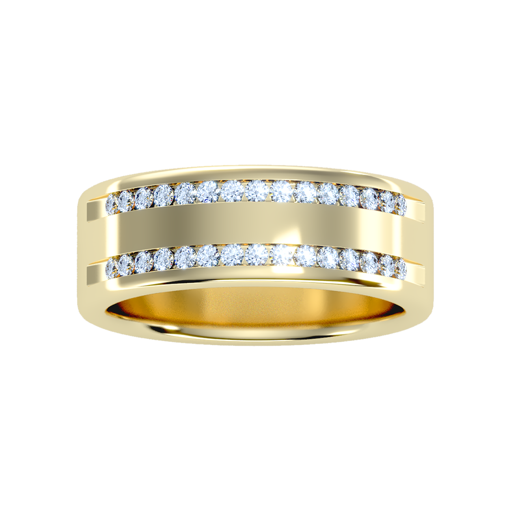 Shine Men's Broad Band Ring In 925 Sterling Silver - Ten