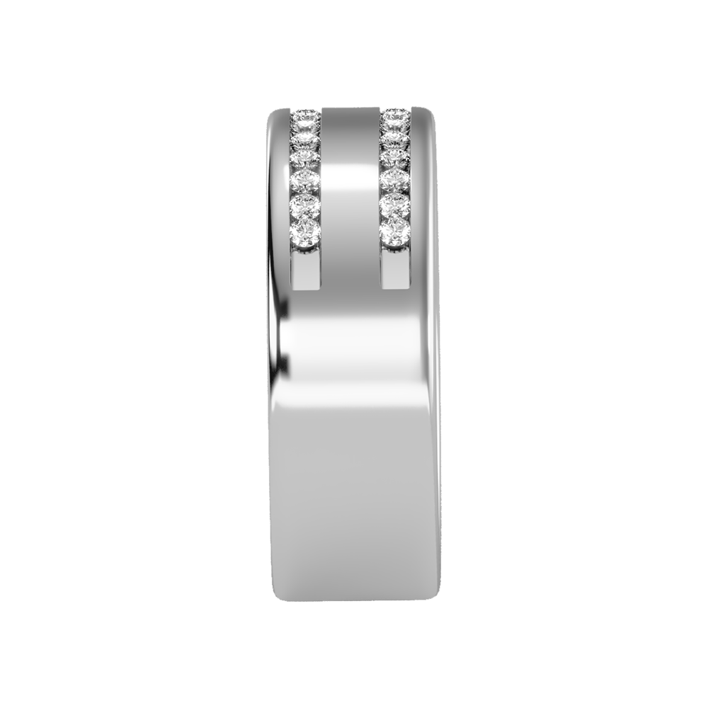 Shine Men's Broad Band Ring In 925 Sterling Silver - Two