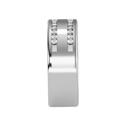 Shine Men's Broad Band Ring In 925 Sterling Silver - Two