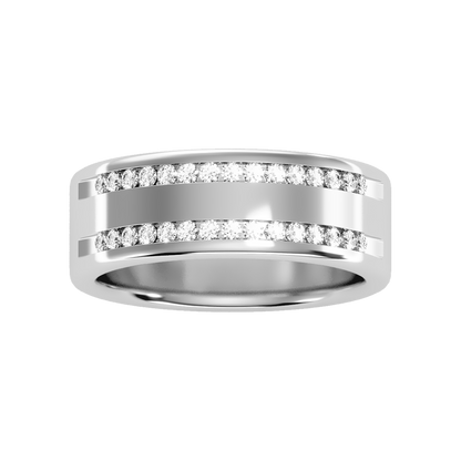 Shine Men's Broad Band Ring In 925 Sterling Silver - Three