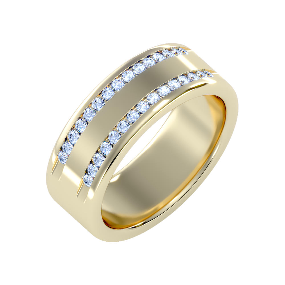 Shine Men's Broad Band Ring In 925 Sterling Silver - Nine