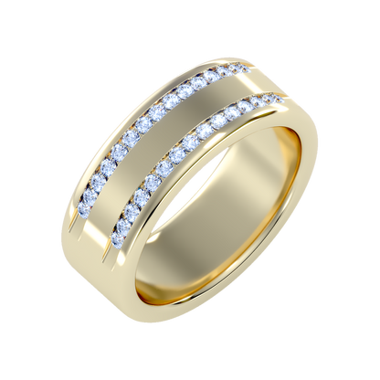Shine Men's Broad Band Ring In 925 Sterling Silver - Nine