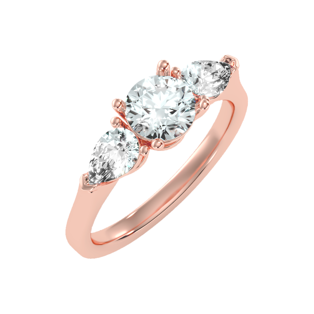Shining Tri Stone Ring - One