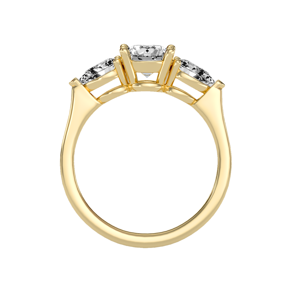 Shining Tri Stone Ring In 925 Sterling Silver - Twelve