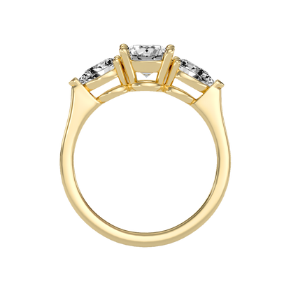 Shining Tri Stone Ring In 925 Sterling Silver - Twelve