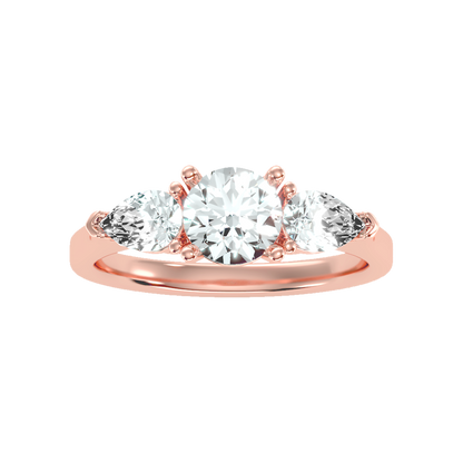 Shining Tri Stone Ring - Two