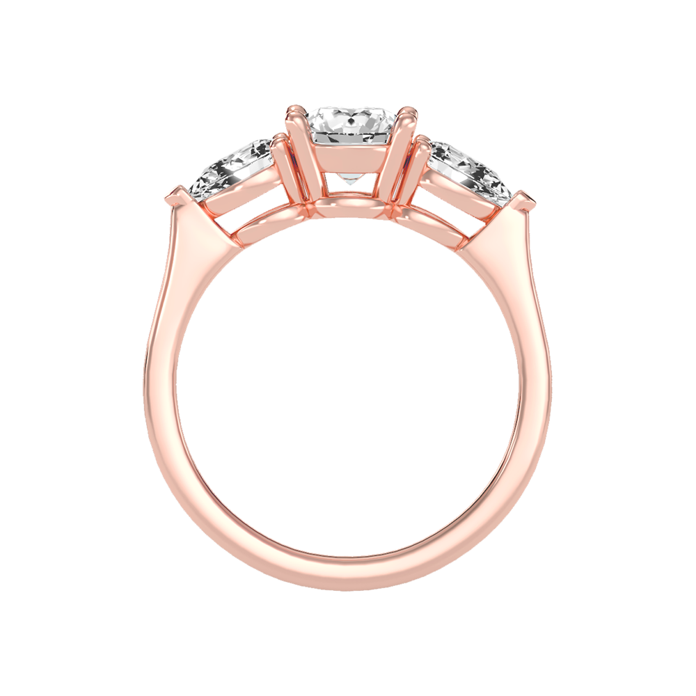 Shining Tri Stone Ring In 925 Sterling Silver - Four