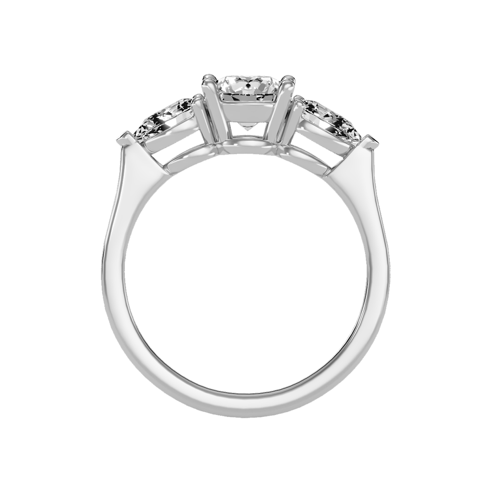 Shining Tri Stone Ring In 925 Sterling Silver - Eight