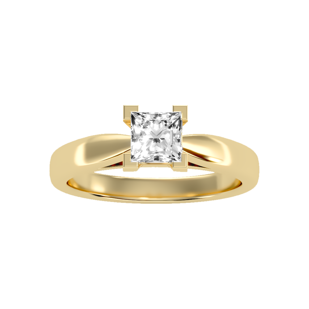 Shiny Solitaire Ring In 925 Sterling Silver - Ten