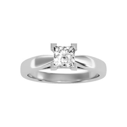 Shiny Solitaire Ring In 925 Sterling Silver - Three