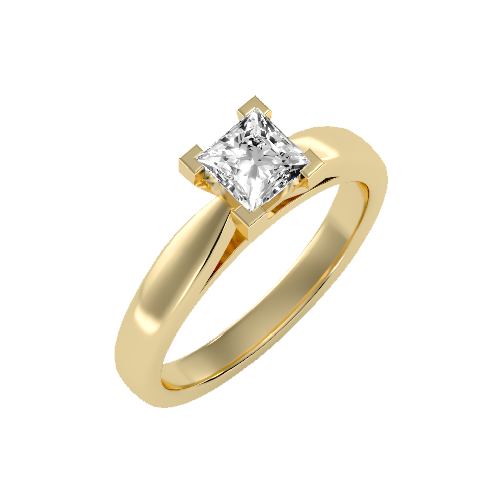 Shiny Solitaire Ring In 925 Sterling Silver - Nine