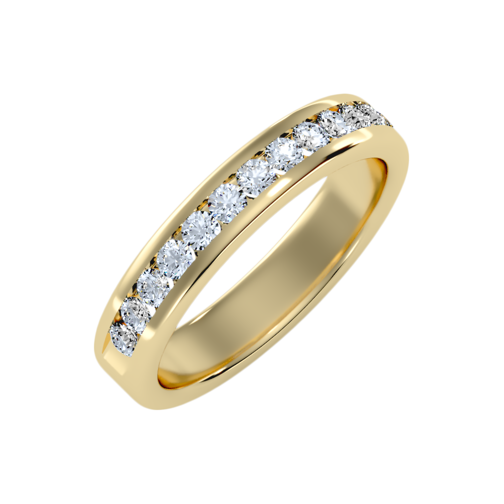 Shleek Half Eternity Band In 925 Sterling Silver - One