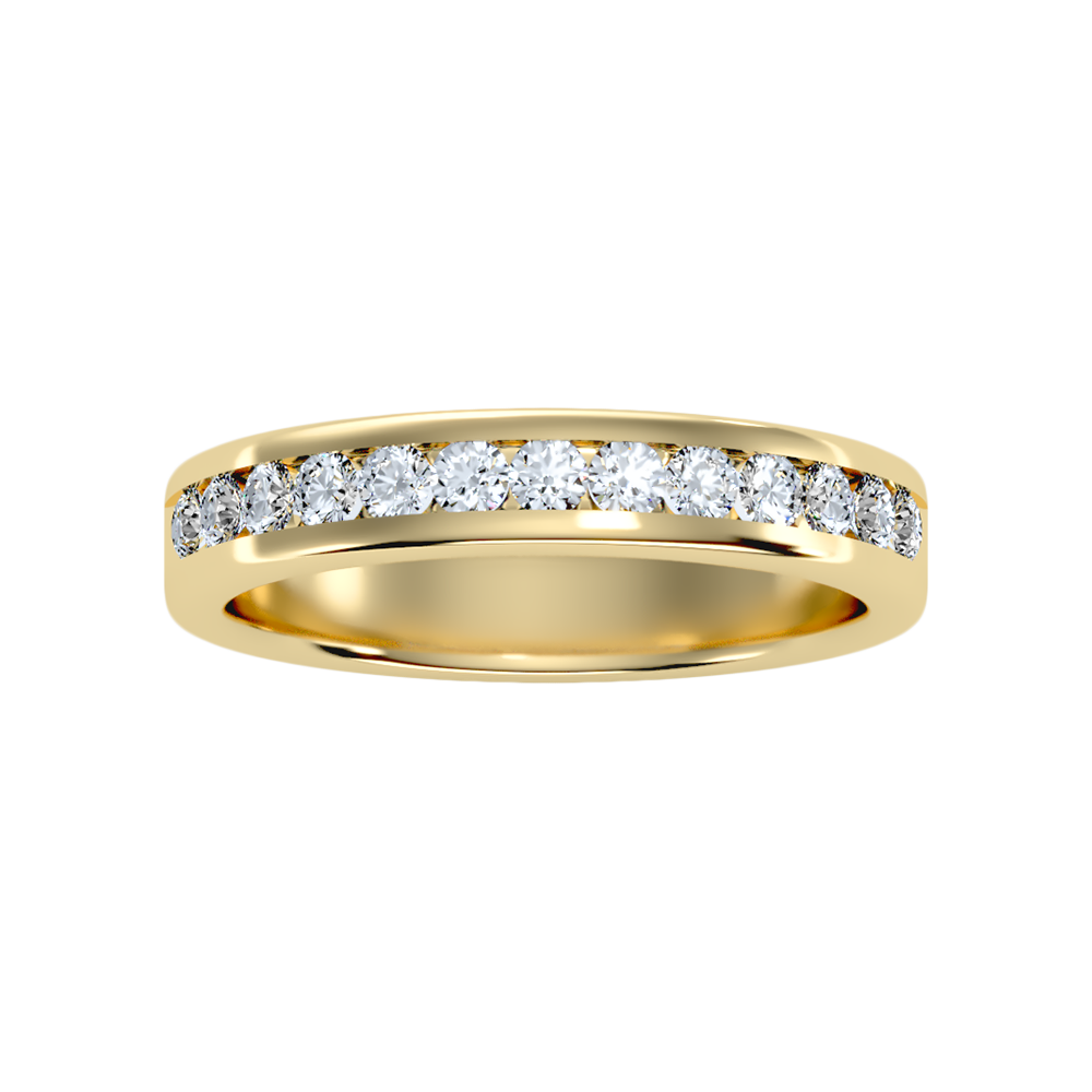 Shleek Half Eternity Band In 925 Sterling Silver - Three