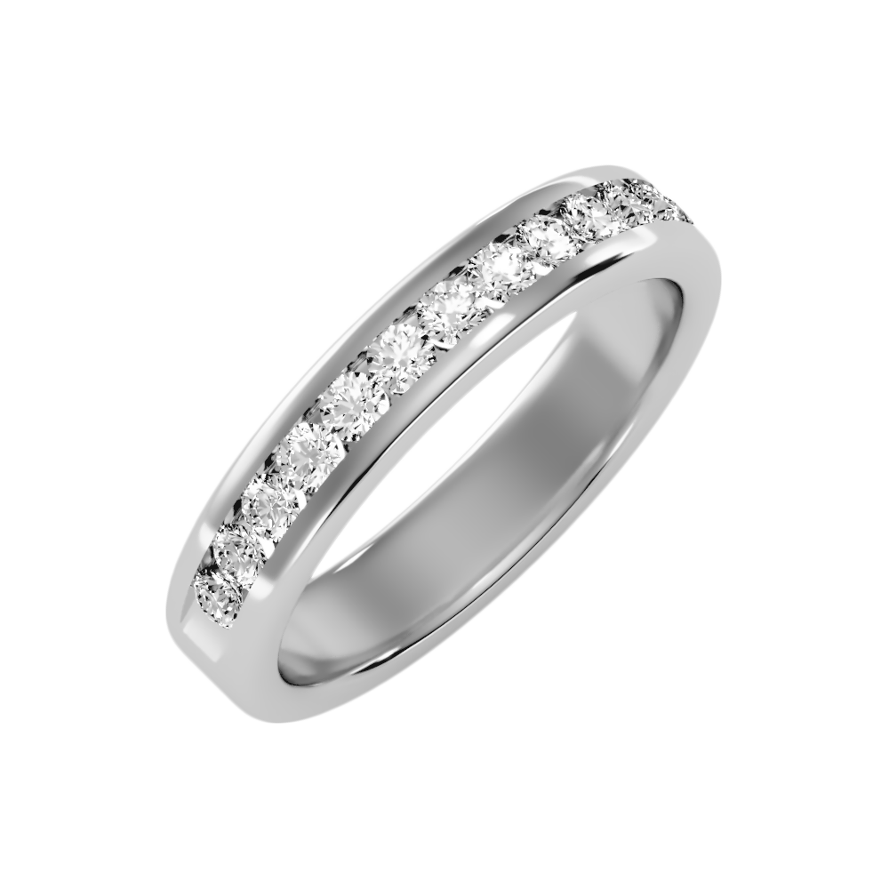 Shleek Half Eternity Band In 925 Sterling Silver - Five