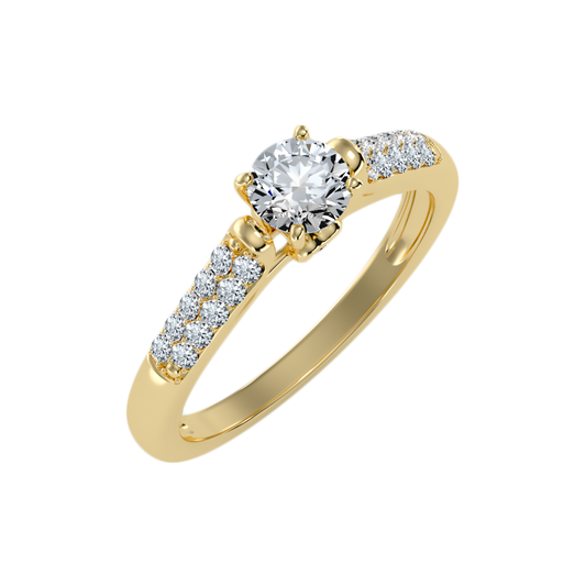 Shore Solitaire Ring In 925 Sterling Silver - Two