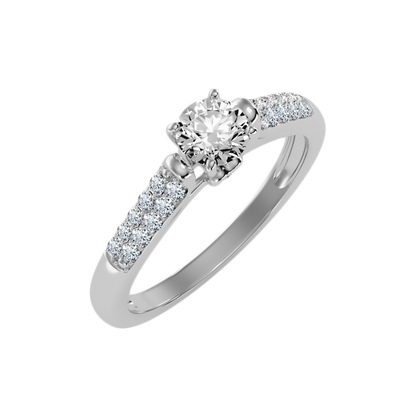 Shore Solitaire Ring In 925 Sterling Silver - Six