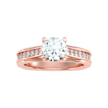 Shower Solitaire Ring In 925 Sterling Silver - Two