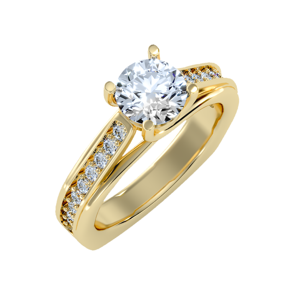 Shower Solitaire Ring In 925 Sterling Silver - Nine