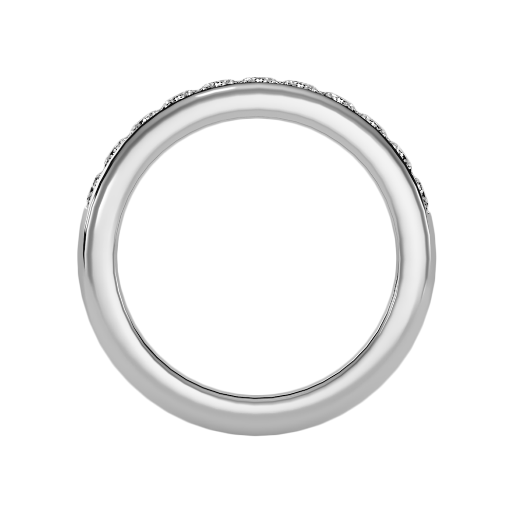 Silliage Half Eternity Band In 925 Sterling Silver - Two