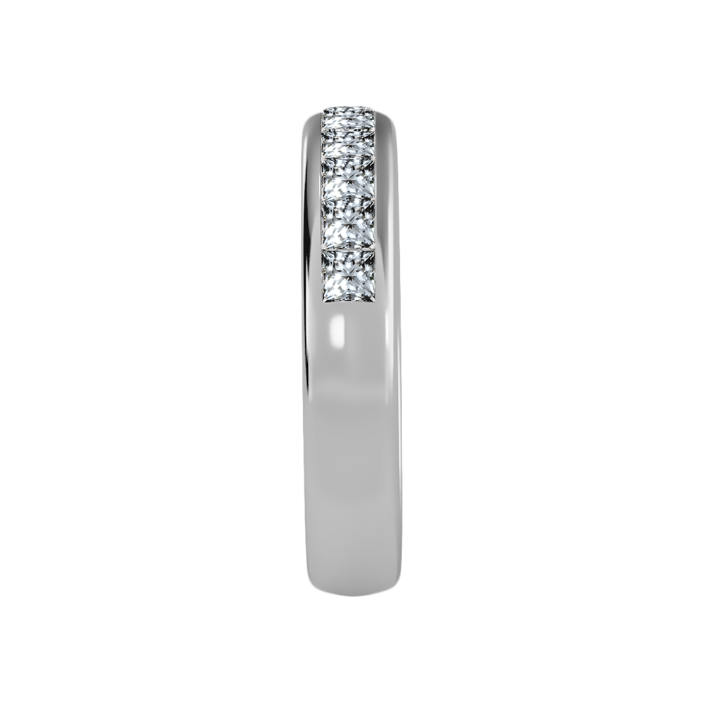 Silliage Half Eternity Band In 925 Sterling Silver - Four
