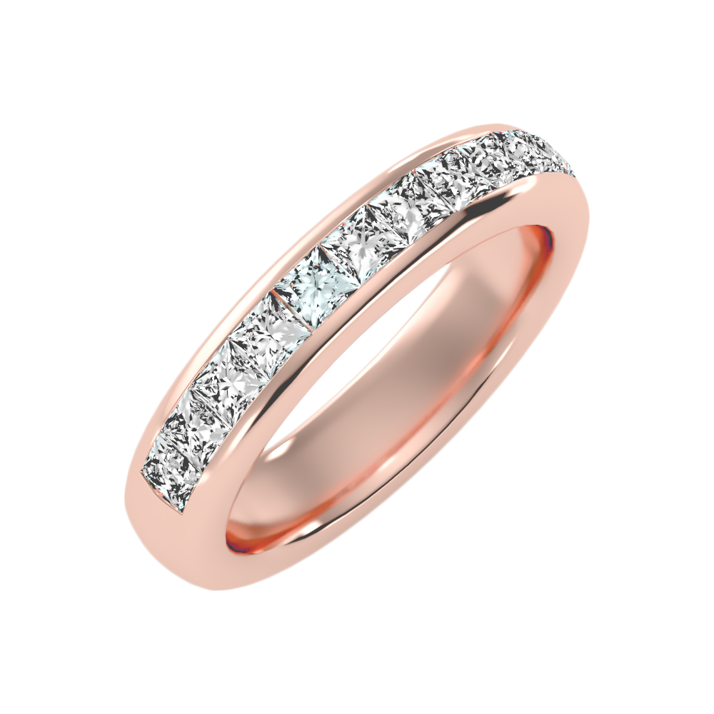 Silliage Half Eternity Band In 925 Sterling Silver - Five