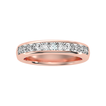 Silliage Half Eternity Band In 925 Sterling Silver - Six