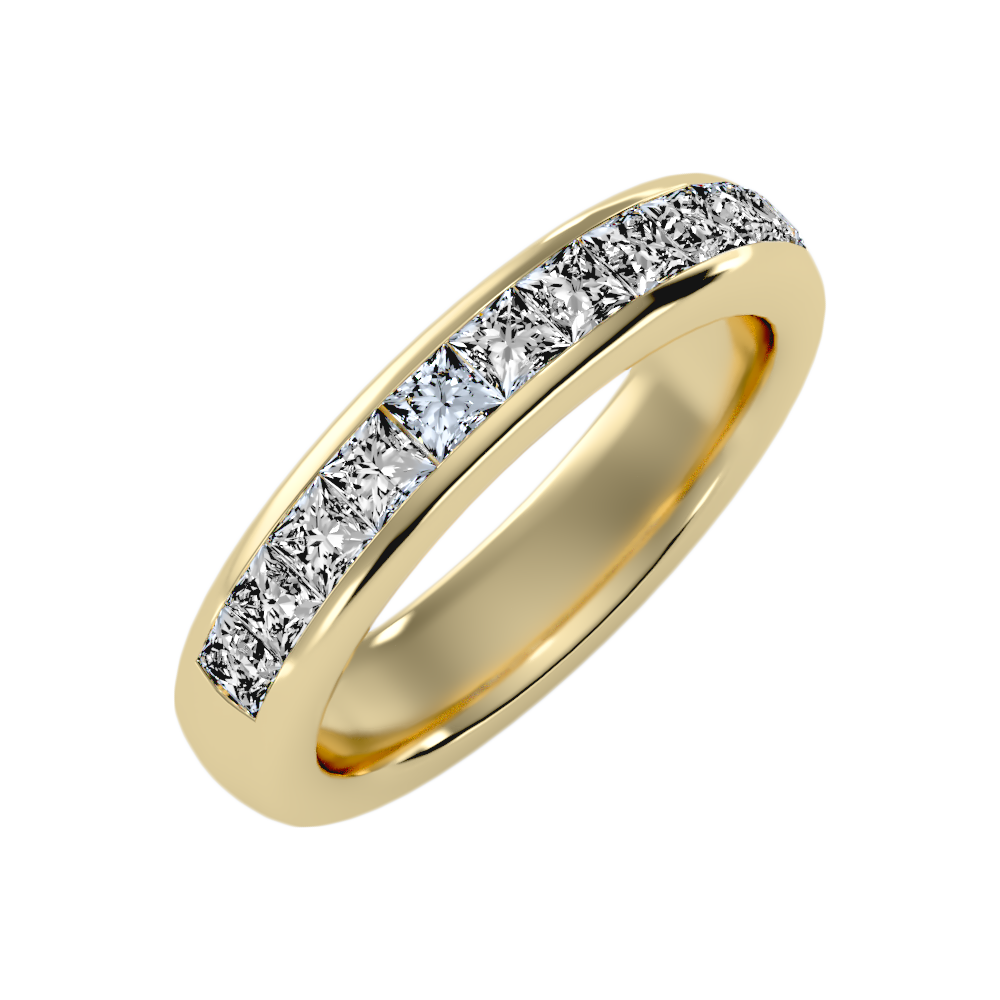 Silliage Half Eternity Band In 925 Sterling Silver - Nine
