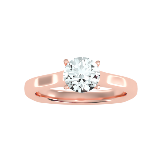 Slender Solitaire Ring In 925 Sterling Silver - One