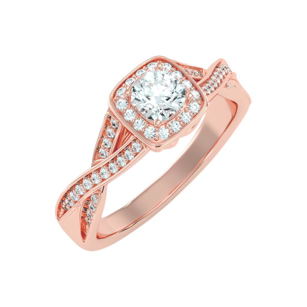 Slick Halo Ring In 925 Sterling Silver - One