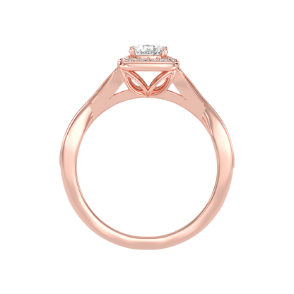 Slick Halo Ring In 925 Sterling Silver - Two