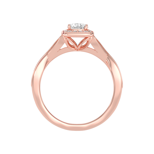 Slick Halo Ring In 925 Sterling Silver - Two