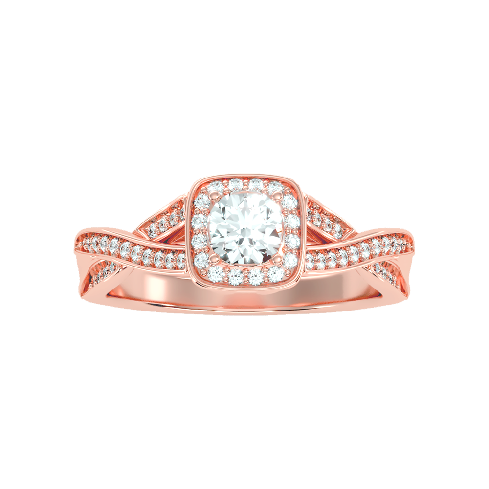 Slick Halo Ring In 925 Sterling Silver - Three