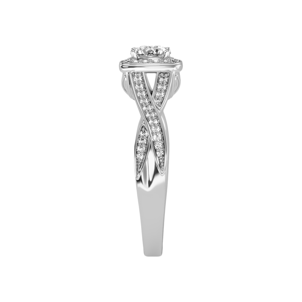 Slick Halo Ring In 925 Sterling Silver - Seven
