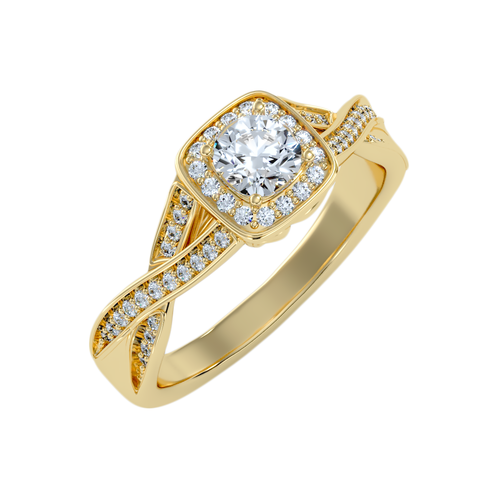 Slick Halo Ring In 925 Sterling Silver - Nine